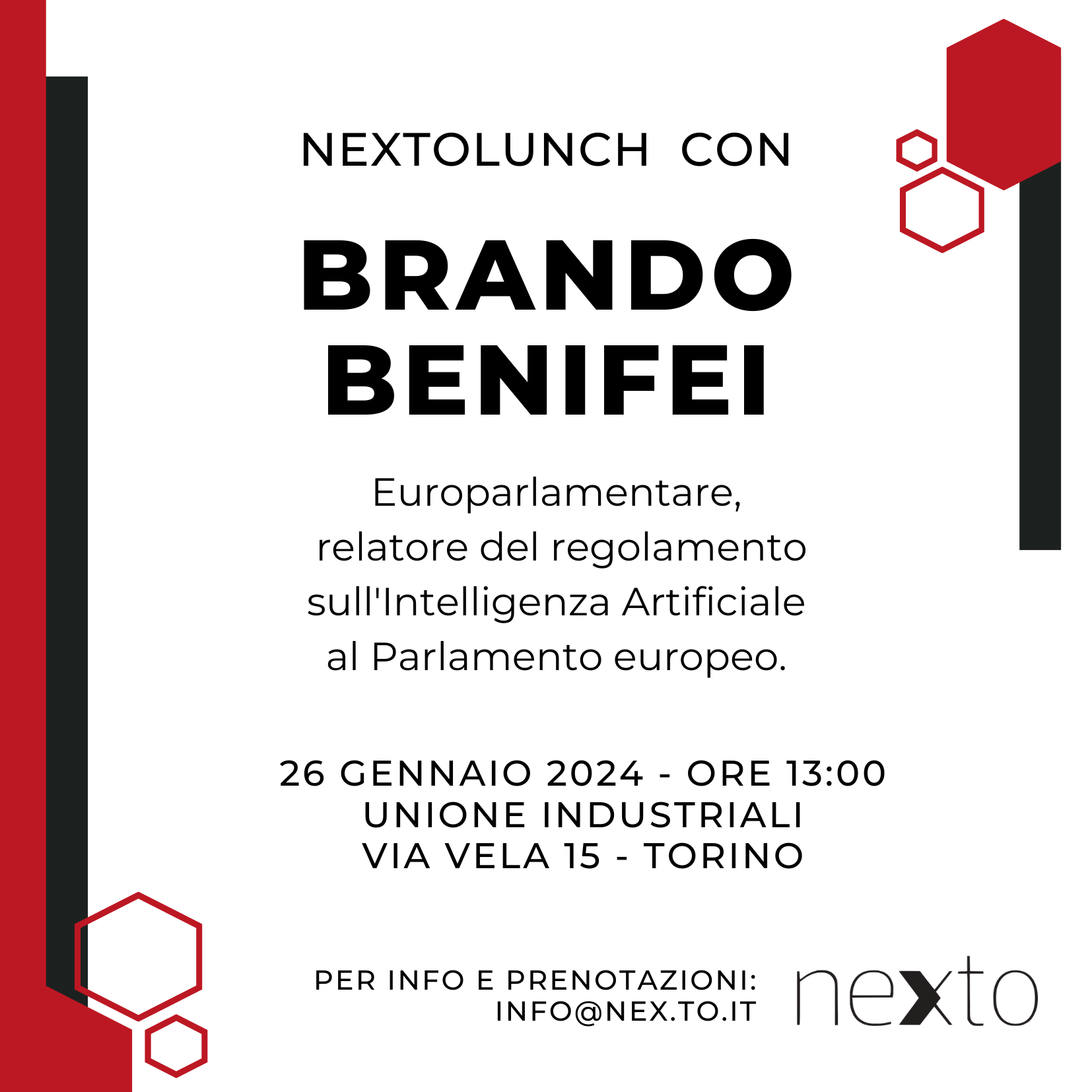 Locandina NextoLunch con Brando Benifei